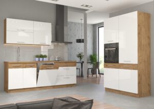 Meble Szafki Kuchenne Vigo Biały Połysk/Dąb Lancelot - Lempert