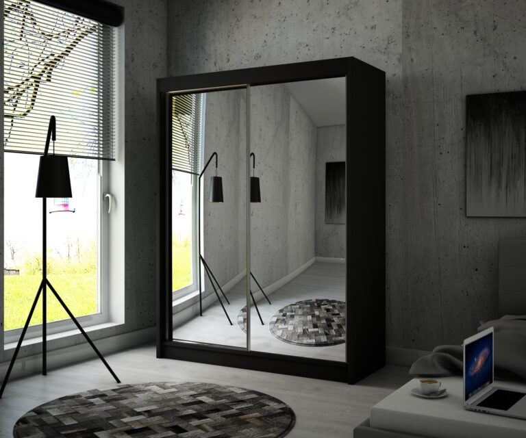 Szafa Przesuwna Homa Lustro 120 cm Czarna - Arton