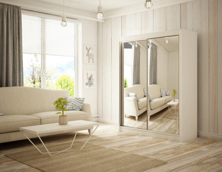 Szafa Przesuwna Homa Lustro 150 cm Biała - Arton