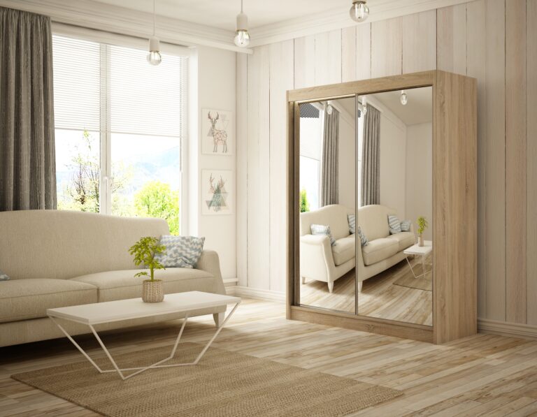 Szafa Przesuwna Homa Lustro 150 cm Dąb Sonoma - Arton