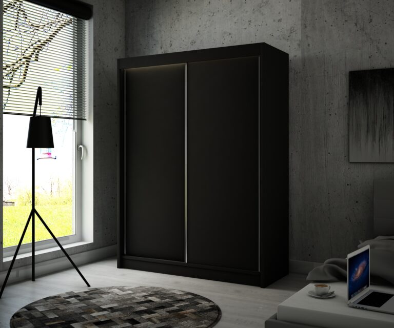 Szafa Przesuwna Bergo 120 cm Czarna - Arton