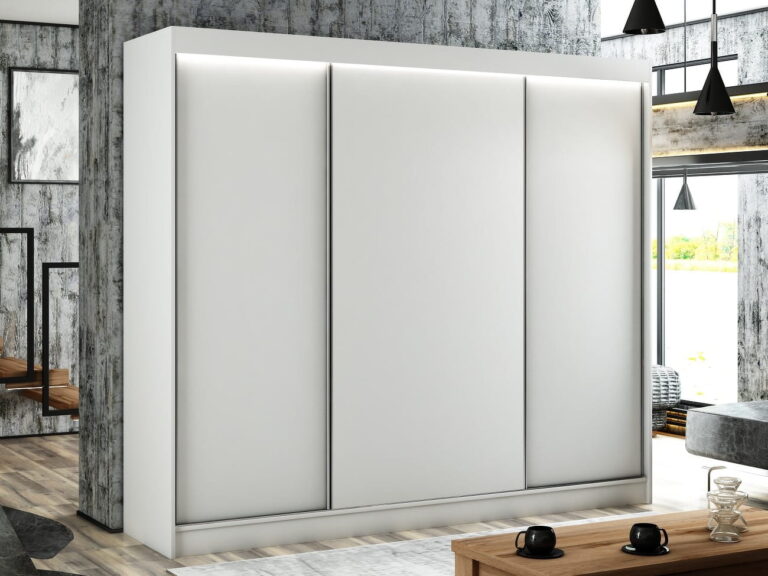 Szafa Przesuwna Bergo 250 cm Biała - Arton