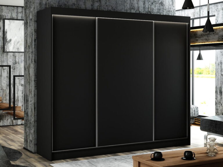 Szafa Przesuwna Bergo 250 cm Czarna - Arton