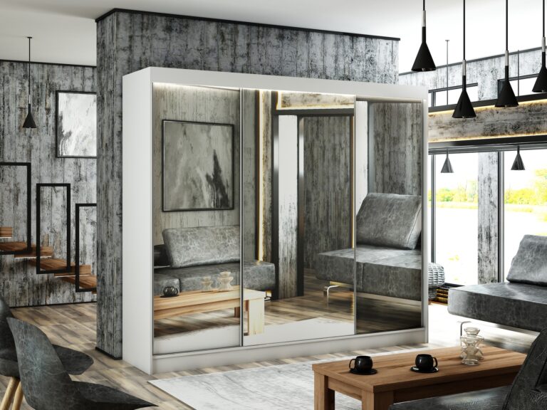 Szafa Przesuwna Homa Lustro 250 cm Biała - Arton