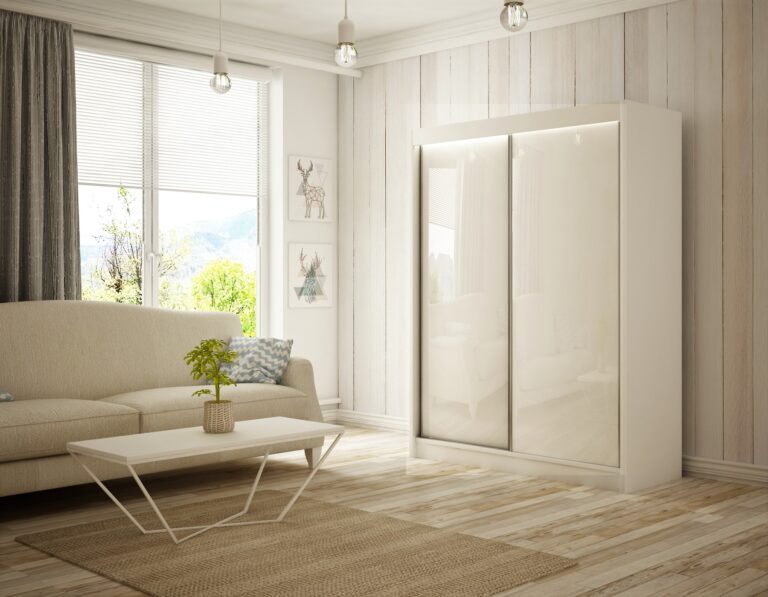 Szafa Przesuwna Peak 120 cm Biały/Lakobel Biały - Arton