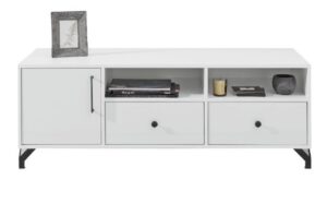 Szafka RTV Bergen BE8 - Biały Połysk - Meblar