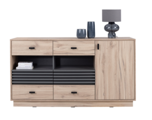 Komoda Allmo AL8 - Dąb Estana Jasny / Antracyt - Meblar