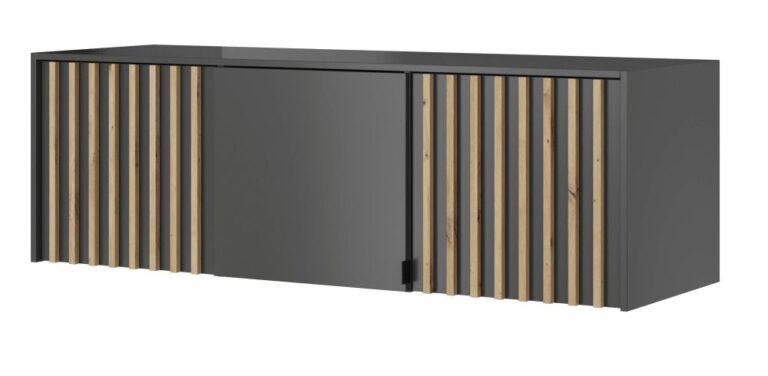 Nadstawka 3D do szafy Nelly z lamelami - Grafit / Lamela Artisan - Piaski