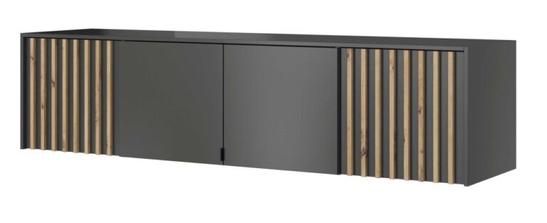 Nadstawka 4D do szafy Nelly z lamelami - Grafit / Lamela Artisan - Piaski