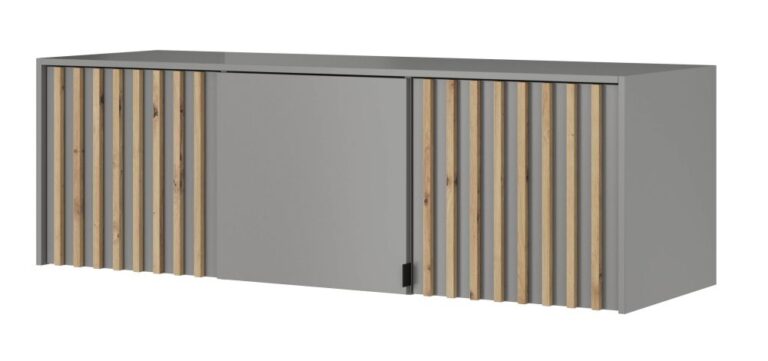 Nadstawka 3D do szafy Nelly z lamelami - Szara / Lamela Artisan - Piaski