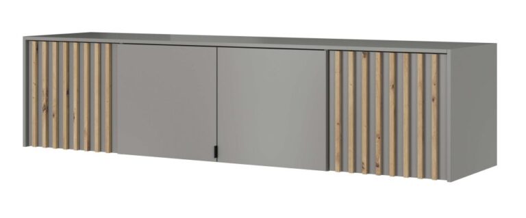 Nadstawka 4D do szafy Nelly z lamelami - Szara / Lamela Artisan - Piaski