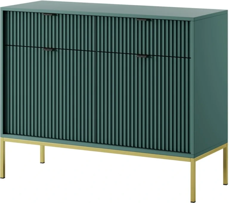 Komoda Nova KSZ104 - Labrador / stelaż złoty / uchwyty czarne - Piaski