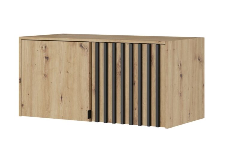 Nadstawka 2D do szafy Nelly - Artisan / Lamela Czarna - Piaski