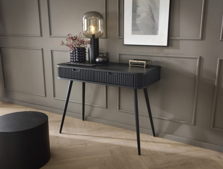 Toaletka na wysokich nóżkach Zova T103 cm - MDF - Czarna - Piaski
