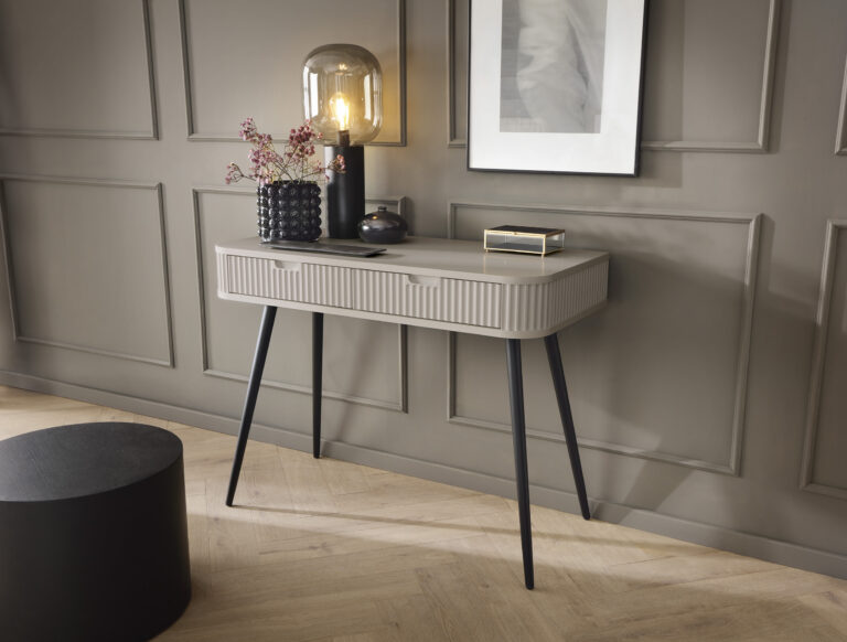 Toaletka na czarnych nóżkach Zova T103 cm - MDF - Kaszmir - Piaski