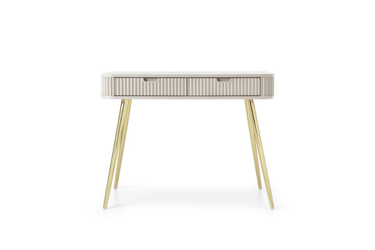 Toaletka na złotych nóżkach Zova T103 cm - MDF - Kaszmir - Piaski