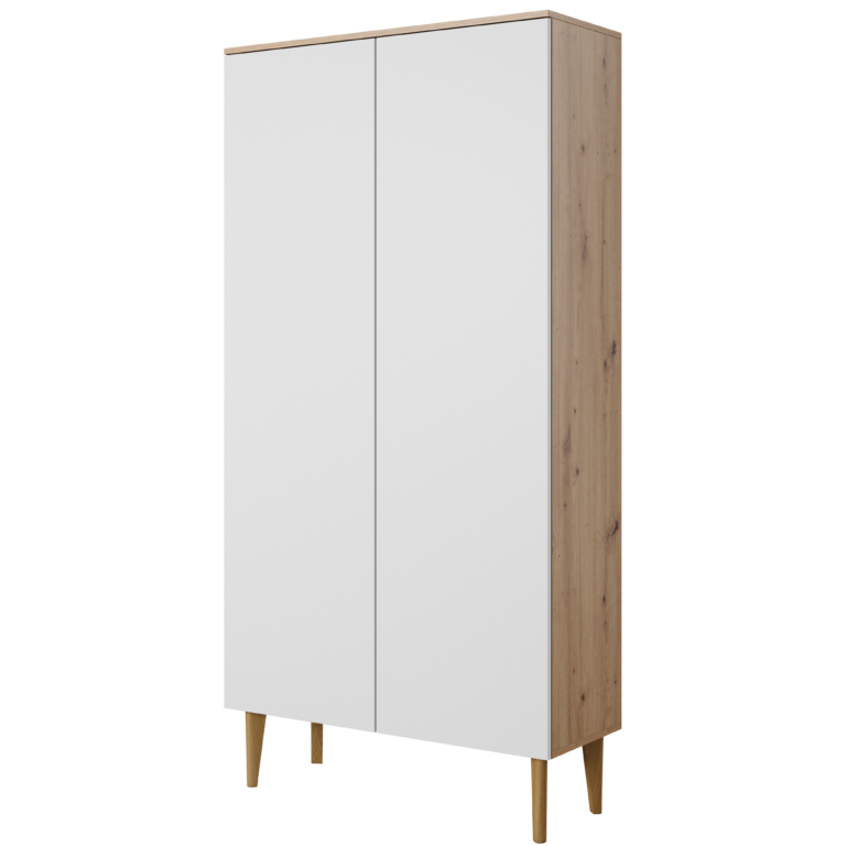 Szafa Bergen 100 cm - Biała / Dąb Artisan - Paws