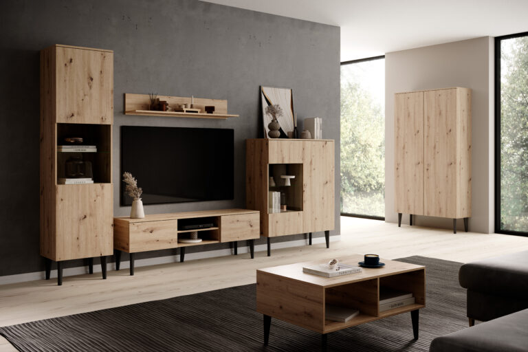 Zestaw Mebli Bergen do salonu - Dąb Artisan - Paws