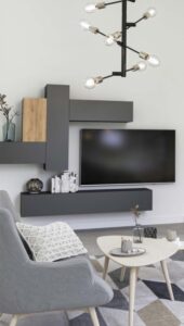 Meblościanka Modułowa Briks Szary Mat / Dąb Lancelot Set 10 Blum