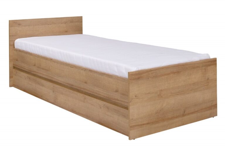 Łóżko z ramą drewnianą Cosmo C08 - Dąb Riviera - Maridex