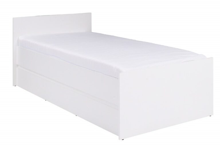 Łóżko z ramą drewnianą Cosmo C08 - Białe - Maridex