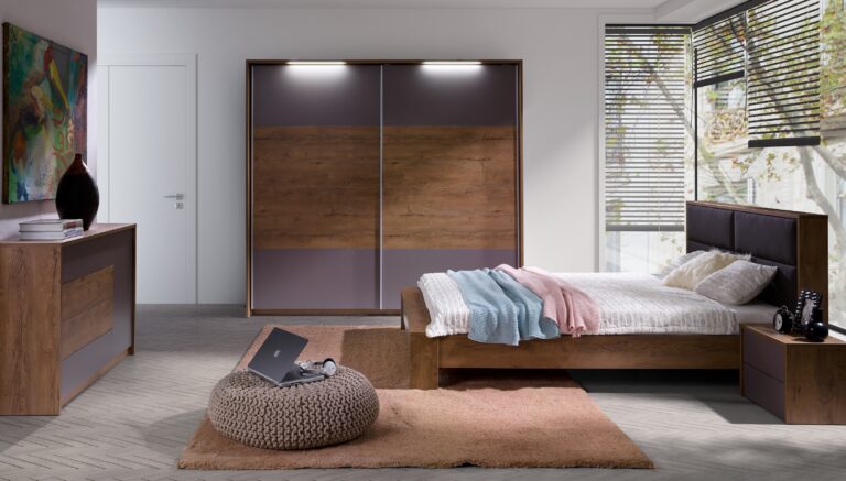 Sypialnia Latika - Dąb Burgundzki / Popiel - Maridex