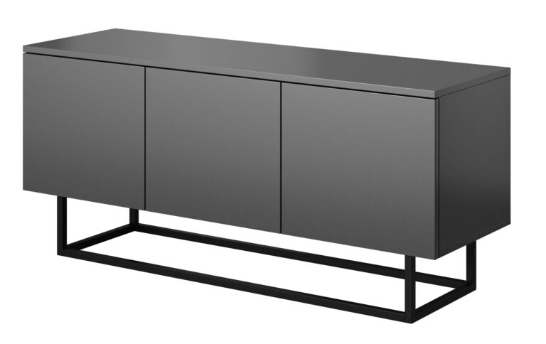 Szafka stolik RTV 120 3D Asgard - Antracyt / Stelaż Czarny - Paws