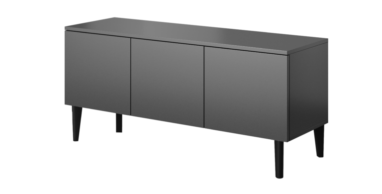 Szafka stolik RTV 120 3D Asgard - Antracyt / Nogi Czarne - Paws