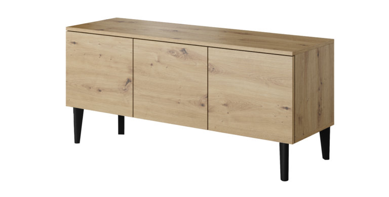 Szafka stolik RTV 120 3D Asgard - Dąb Artisan / Nogi Czarne - Paws