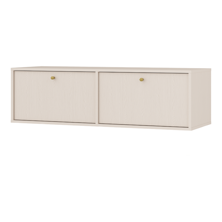 Podwieszana szafka RTV Tokyo 2K - Beż Piaskowy - Lempert