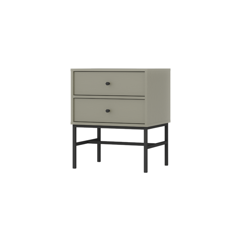 Stolik szafka nocna Tokyo 2S - stelaż czarny - Eukaliptus - Lempert