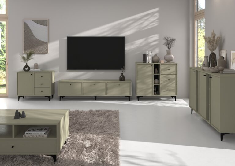 Zestaw Mebli pokojowych Tokyo - noga rozgwiazda czarna - Eukaliptus - Lempert