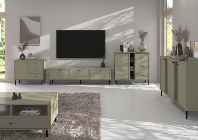 Zestaw Mebli pokojowych Tokyo - noga prosta czarna - Eukaliptus - Lempert