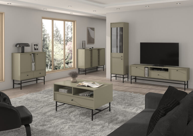 Zestaw Mebli Tokyo - stelaż czarny - Eukaliptus - Lempert