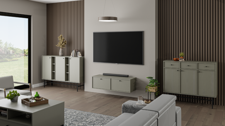 Zestaw Mebli Tokyo - Eukaliptus - stelaż czarny - Lempert