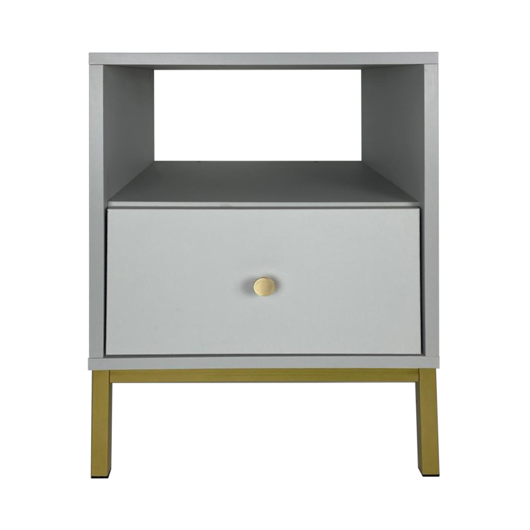 Szafka stolik nocny Reve - Szara / Nogi Metalowe Złote - Paws