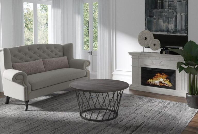 Stolik kawowy Otoman Loft - Dąb Denver Grafitowy / Czarny - Maridex