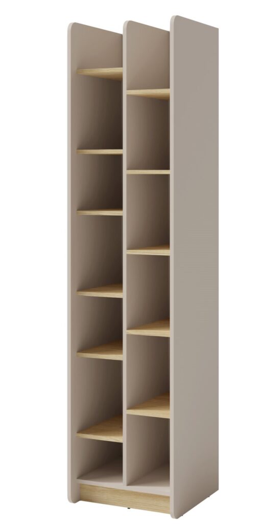 Regał młodzieżowy otwarty z półkami Alessio AE4 - Beż Piaskowy / Dąb Olejowany - Meblar
