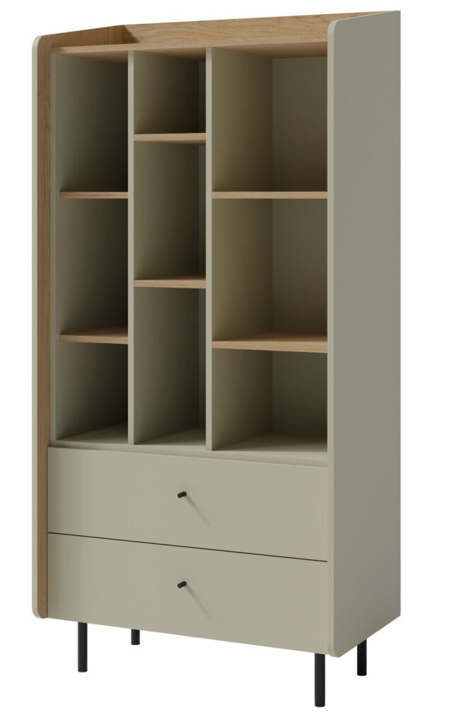 Regał młodzieżowy z szufladami Alessio AE6 - Eukaliptus / Dąb Baltic Dune - Meblar