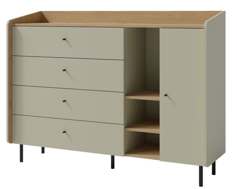 Komoda młodzieżowa z szufladami Alessio AE7 - Eukaliptus / Dąb Baltic Dune - Meblar