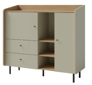 Komoda młodzieżowa z szufladami Alessio AE8 - Eukaliptus / Dąb Baltic Dune