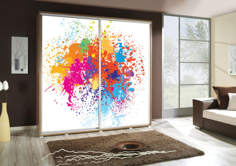 Szafa przesuwna Penelopa 205 cm z motywem Art 1 - Dąb Artisan - Maridex