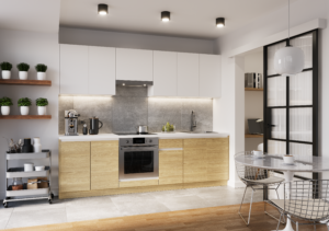 Meble Kuchenne Campari Hikora Naturalna + Biały Mat Set 2,6 m