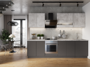 Meble Kuchenne Campari Szary Lava + Beton Jasny Set 2,8 m + Blat