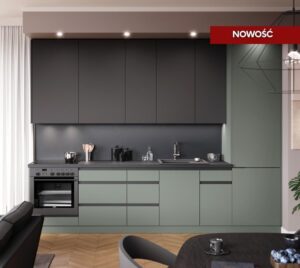 Meble Kuchenne Campari Eukaliptus / Czarny Mat Set 3,1 m