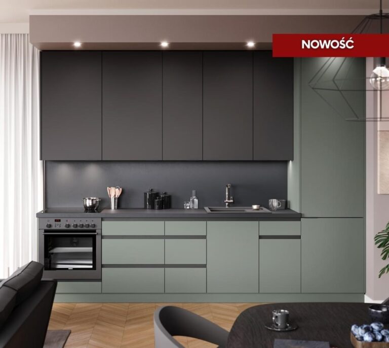 Meble Kuchenne Campari Eukaliptus / Czarny Mat Set 3,1 m