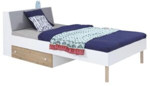 Łóżko Faro FR14 L/P - Biały Lux / Dąb Artisan / Szary