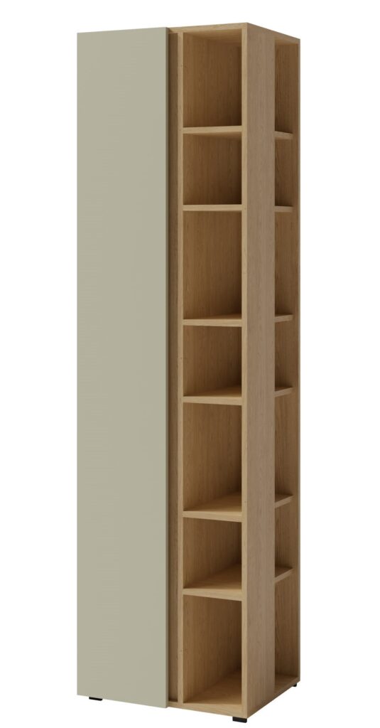 Regał młodzieżowy wysoki z półkami Luca LC4 - Eukaliptus / Dąb Baltic Dune - Meblar