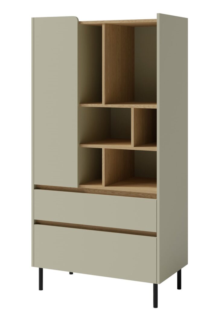 Regał młodzieżowy z półkami Luca LC6 - Eukaliptus / Dąb Baltic Dune - Meblar