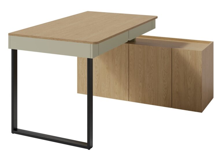 Biurko młodzieżowe składane z komodą Luca LC10 L/P - Eukaliptus / Dąb Baltic Dune - Meblar